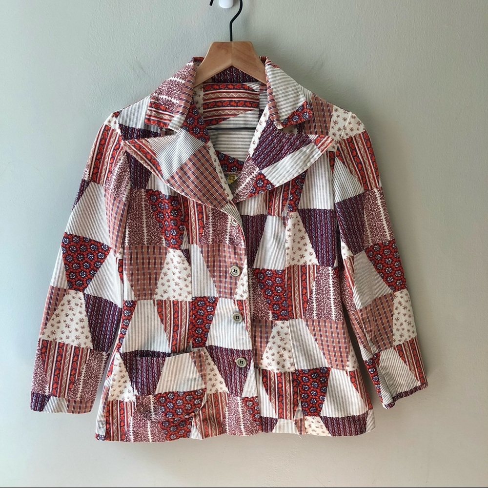 VINTAGE 70s Patchwork Blazer